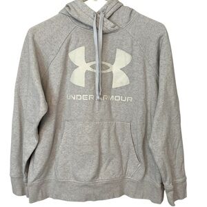 Under Armour Hoodie Womens Large Loose Sweatshirt Big Logo Gray